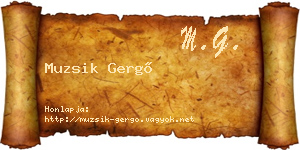Muzsik Gergő névjegykártya