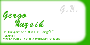 gergo muzsik business card